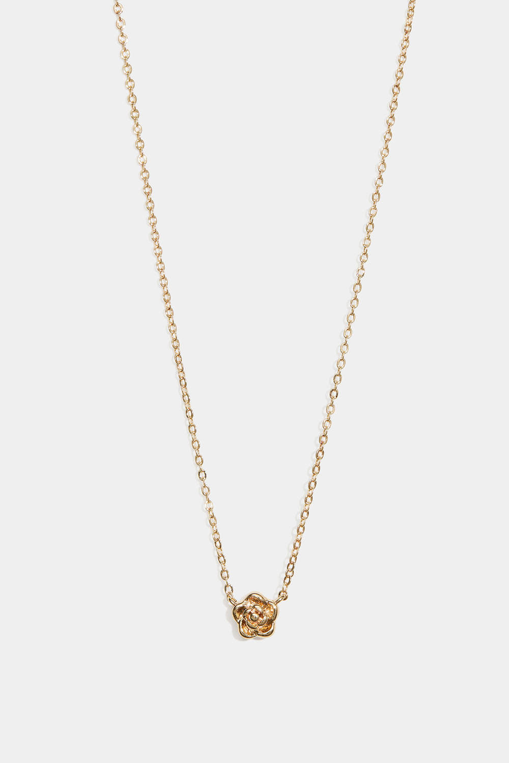 Guldfärgat halsband med liten ros