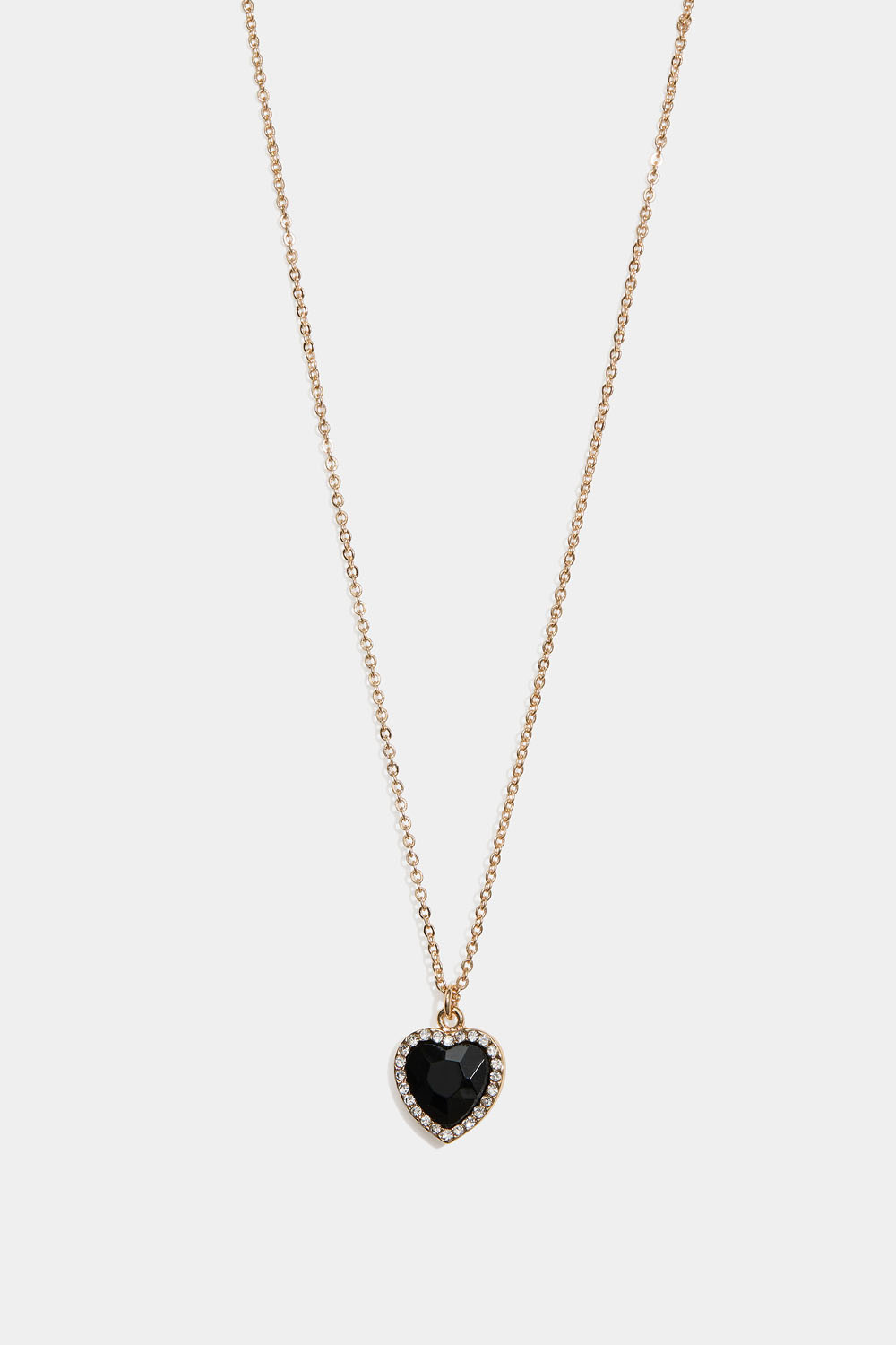 Halsband med svart hjärtformad glassten