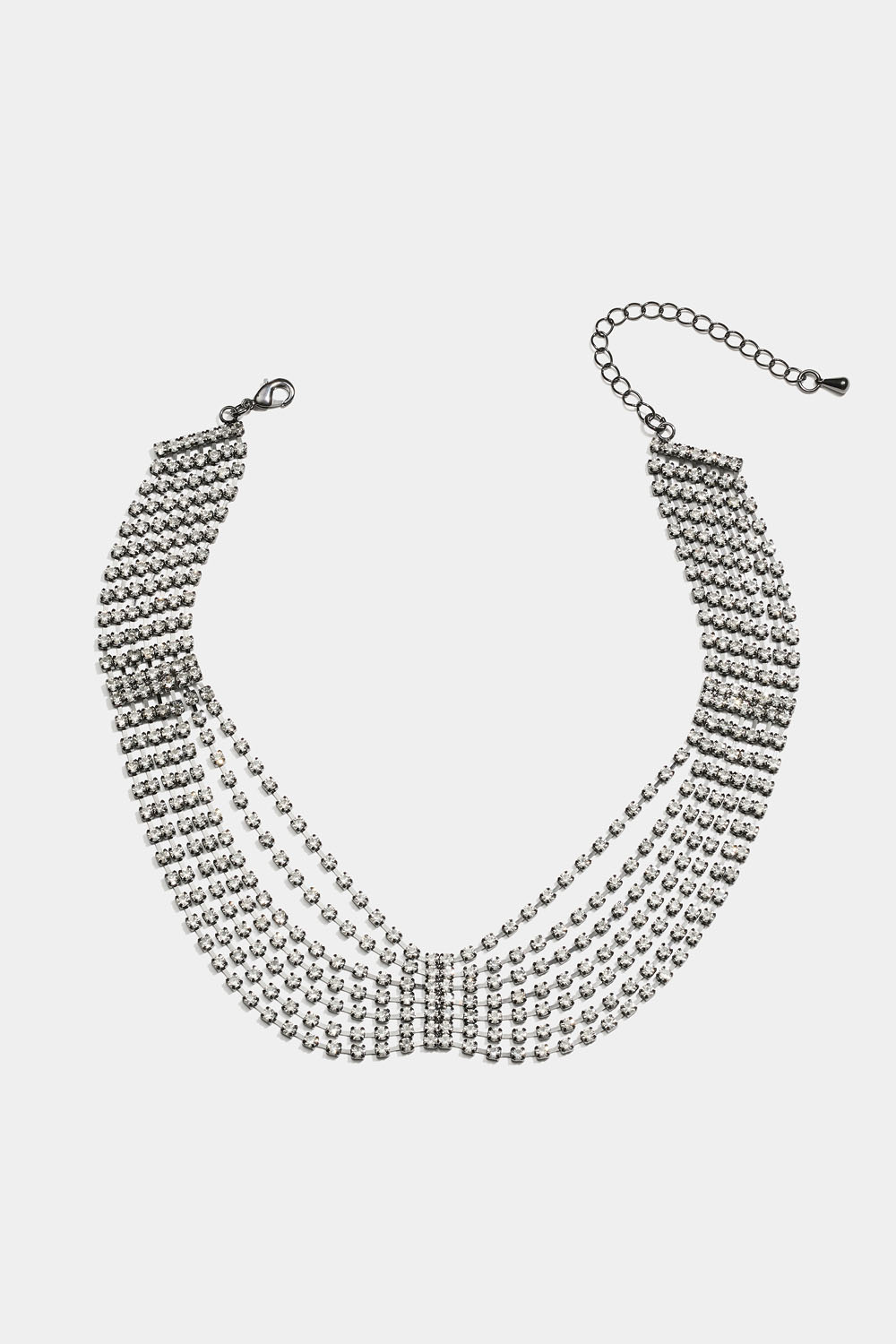 Mörkgrå choker med strass