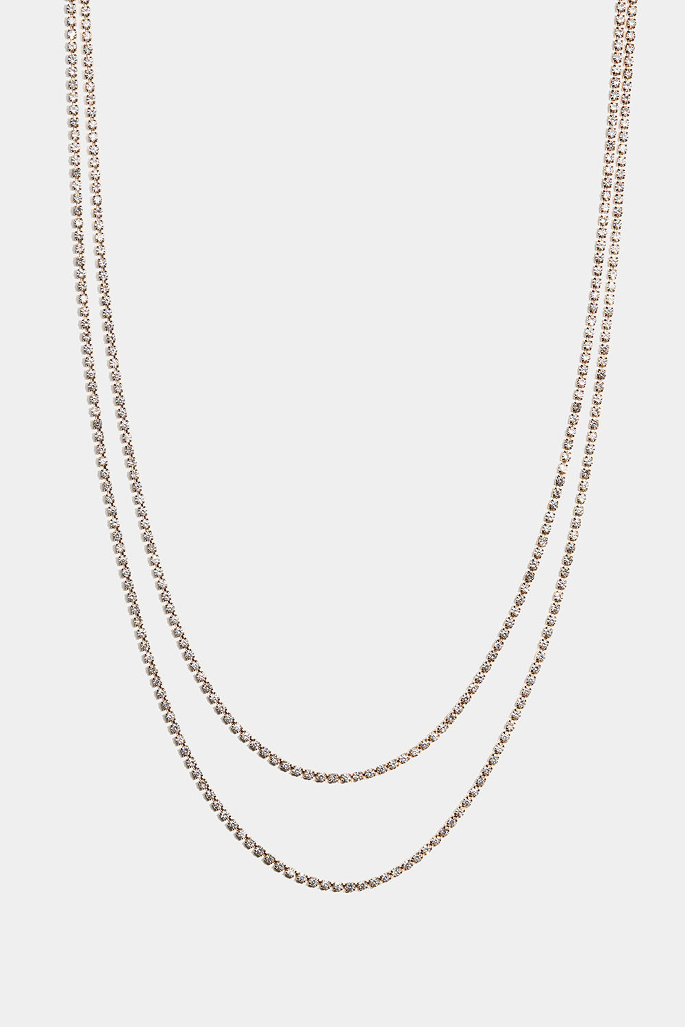 Guldfärgat dubbelhalsband med strass