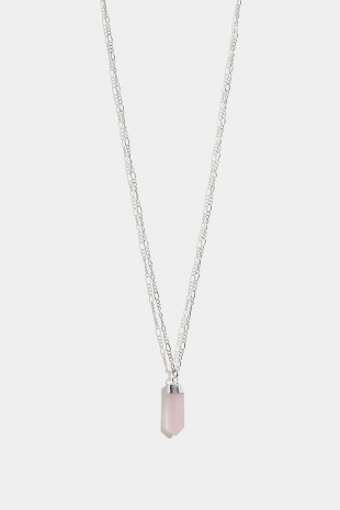 Halsband med rosenkvartshänge