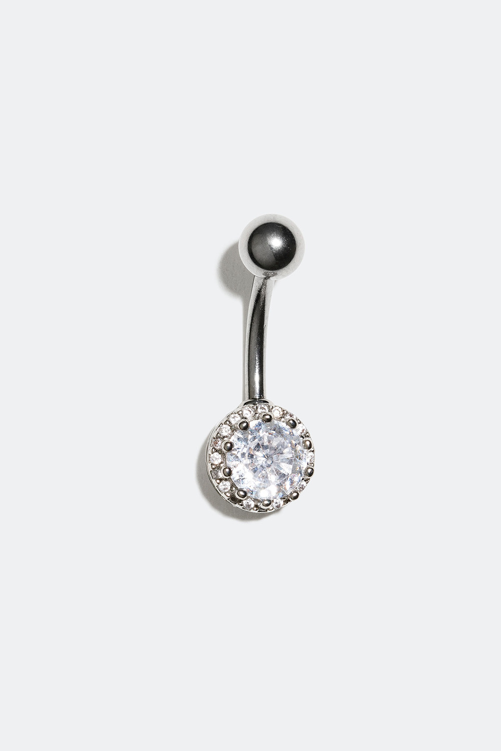 Navelpiercing med rund Cubic Zirconia sten