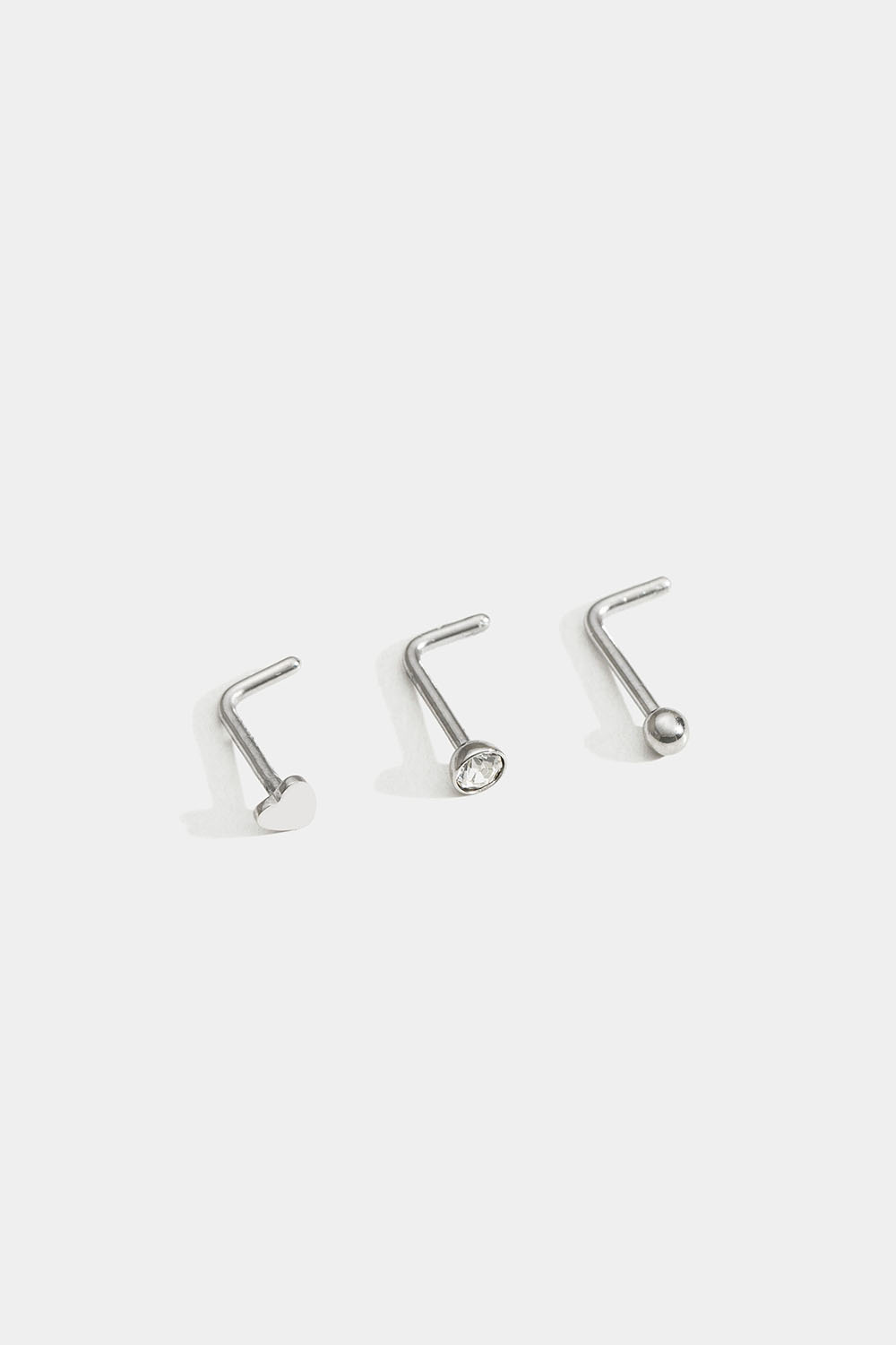 Näspiercing i stål, 3 pack