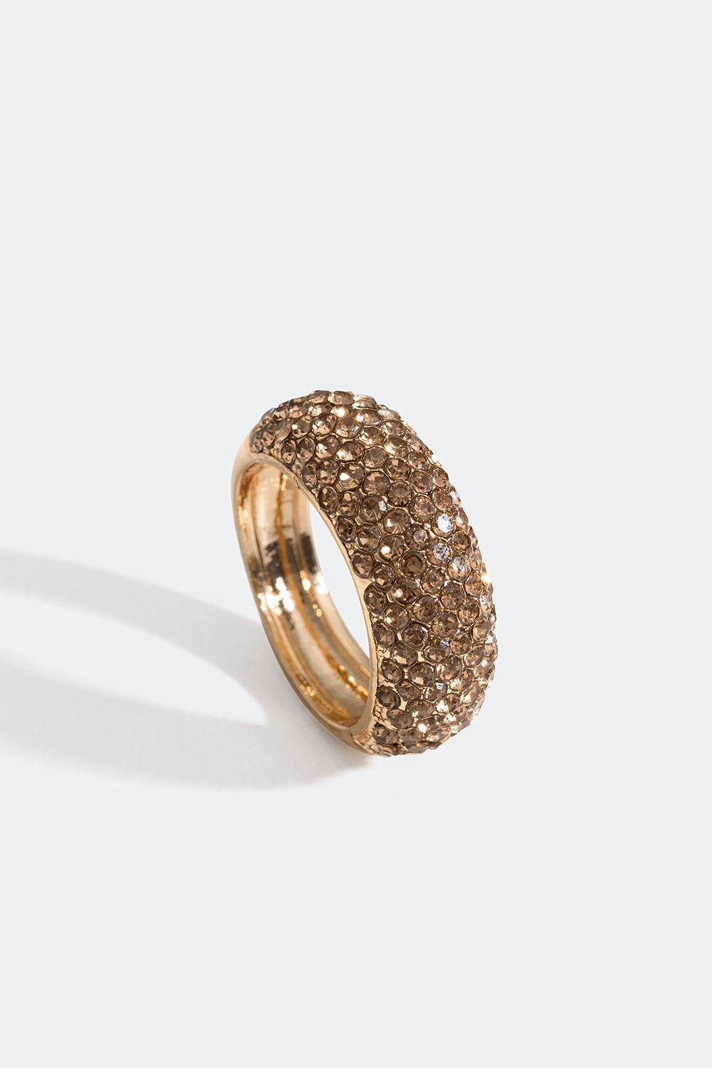 Chunky guldfärgad ring med glasstenar