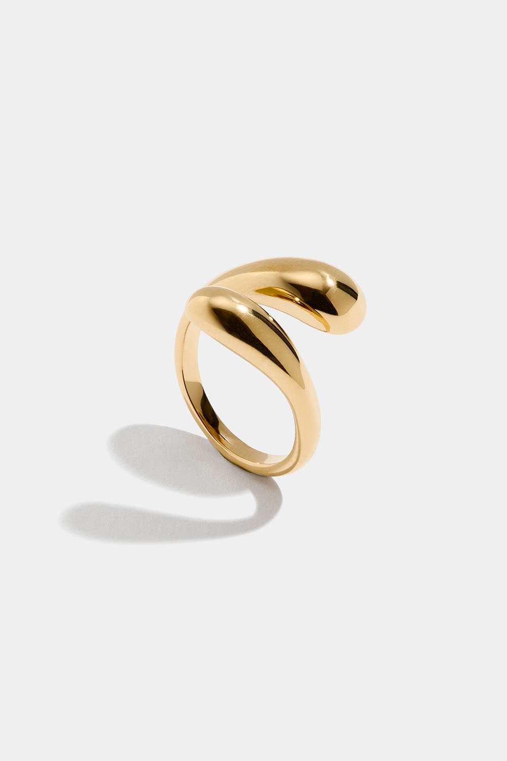 Öppen ring i stål med 18k guld