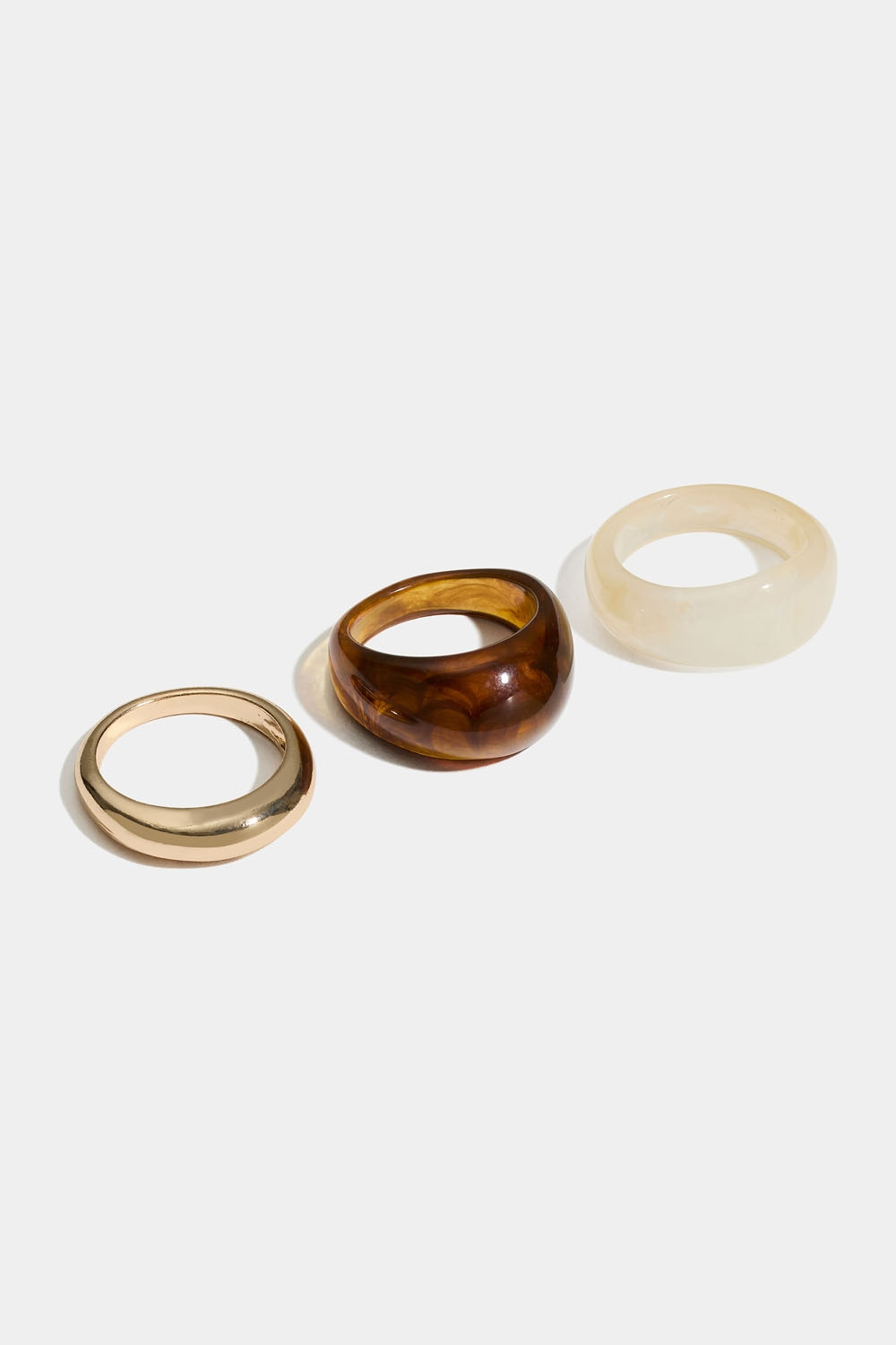 Ringar i akryl och metall, 3-pack