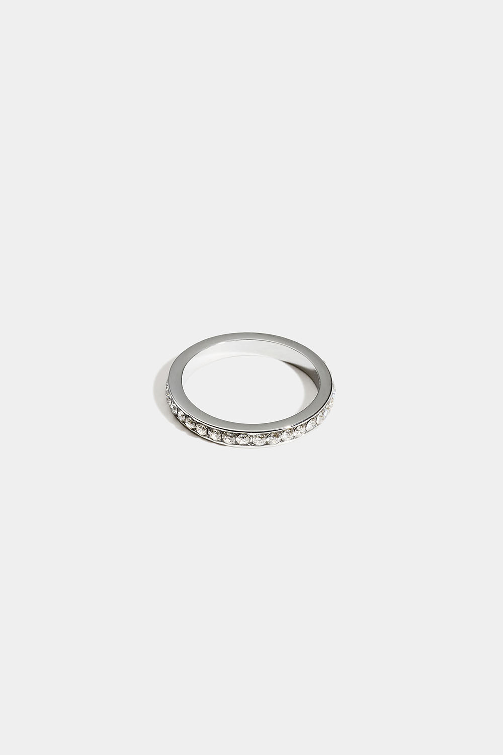 Lillfingerring i stål med Cubic Zirconia