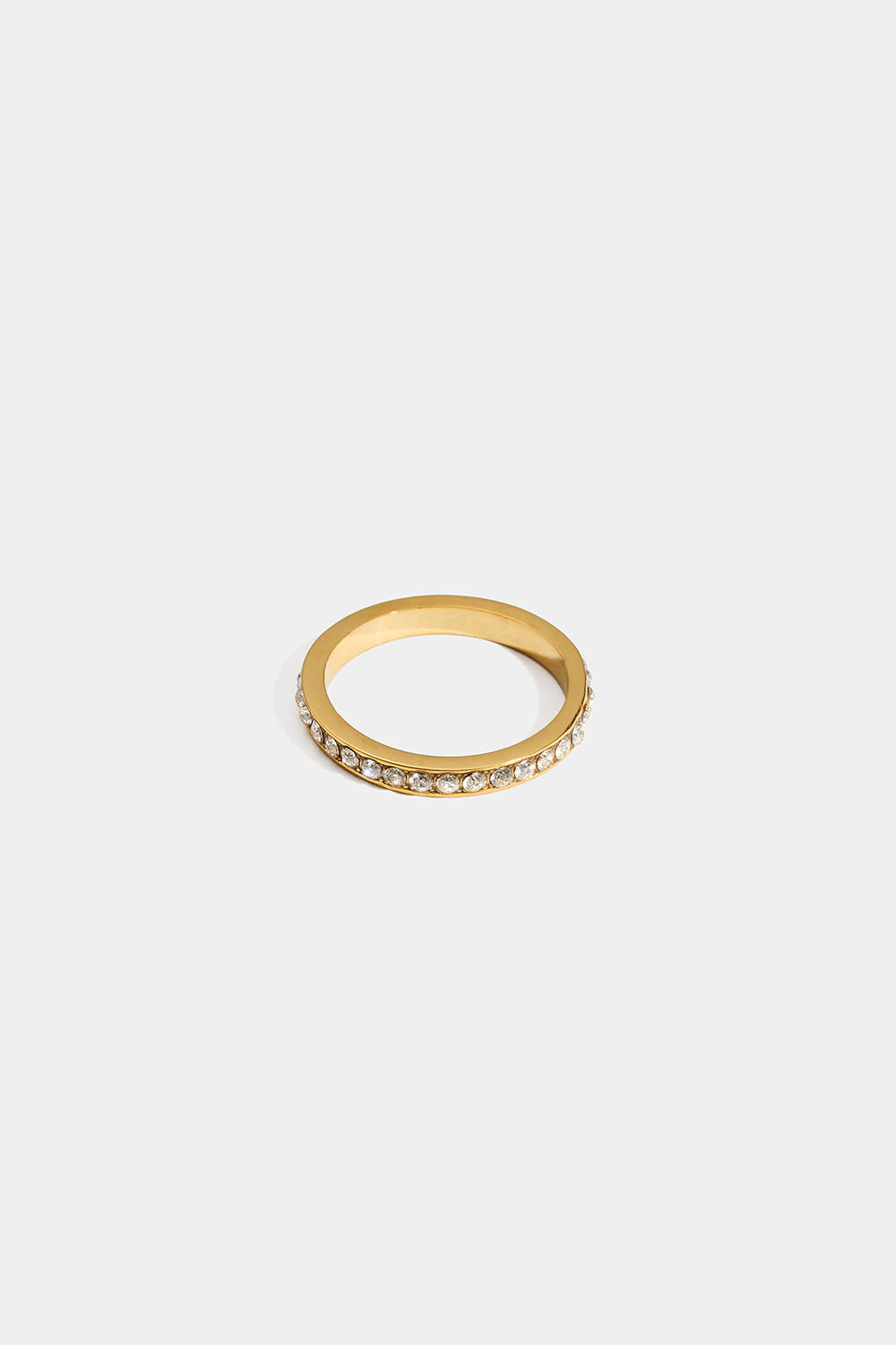 Lillfingerring i stål med 18k guld med Cubic Zirconia