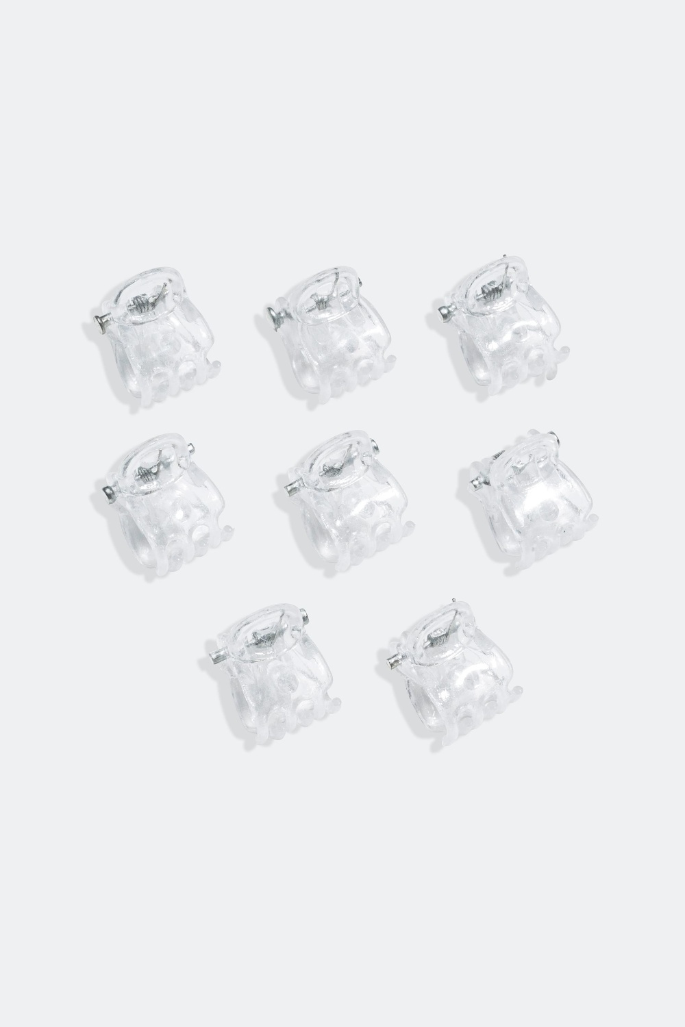 Transparenta minihårklämmor, 8-pack