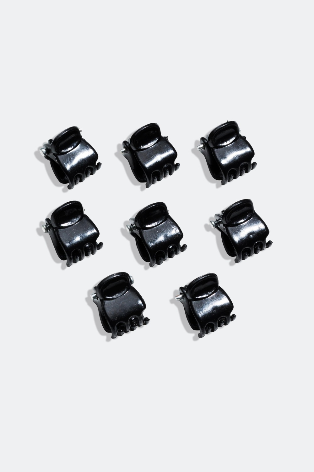 Svarta minihårklämmor, 8-pack