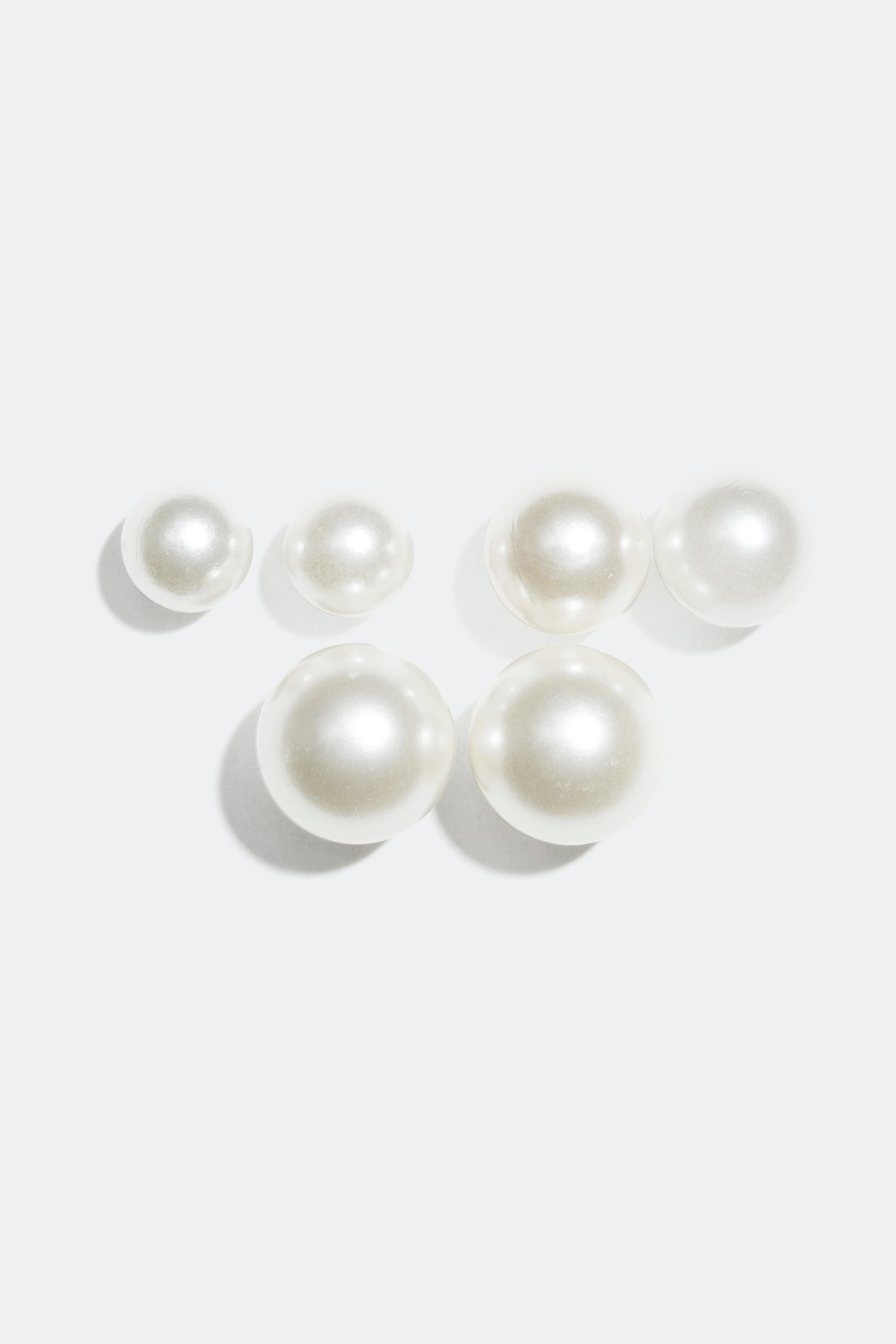 Örhängen med plastpärlor, 3-pack