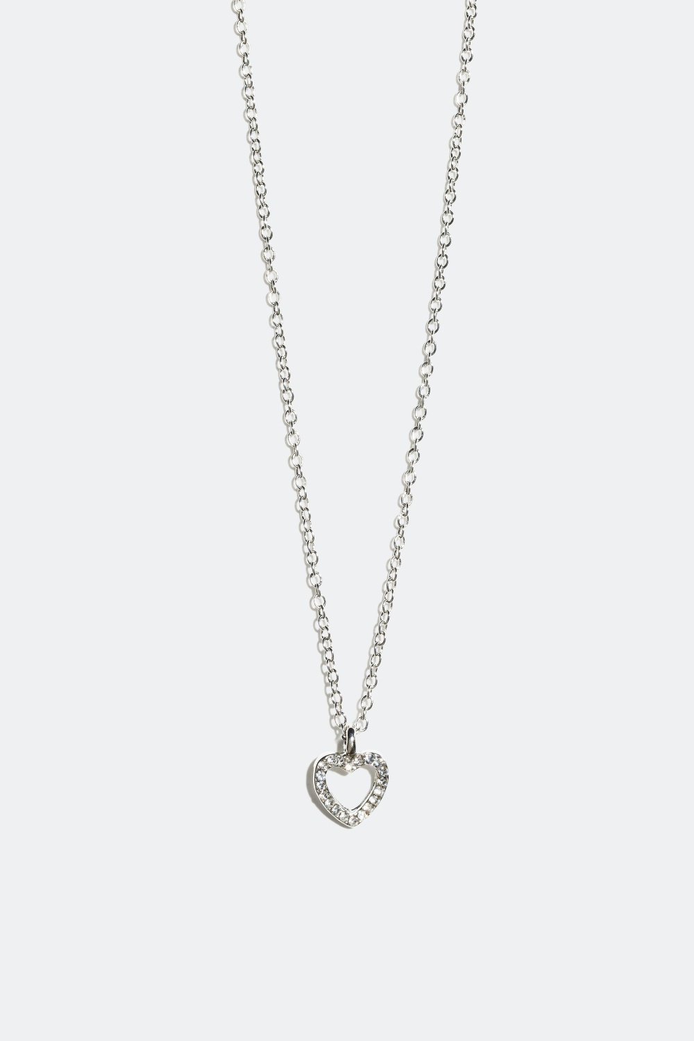 Halsband med hjärtberlock dekorerad med glasstenar