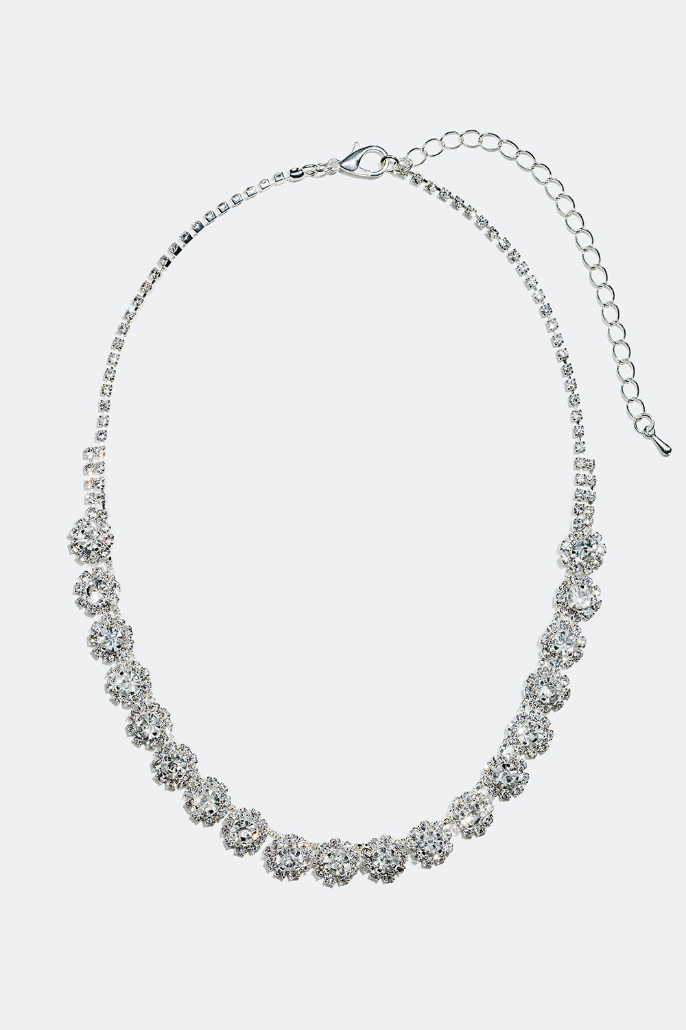 Halsband med glasstenar i olika nyanser 