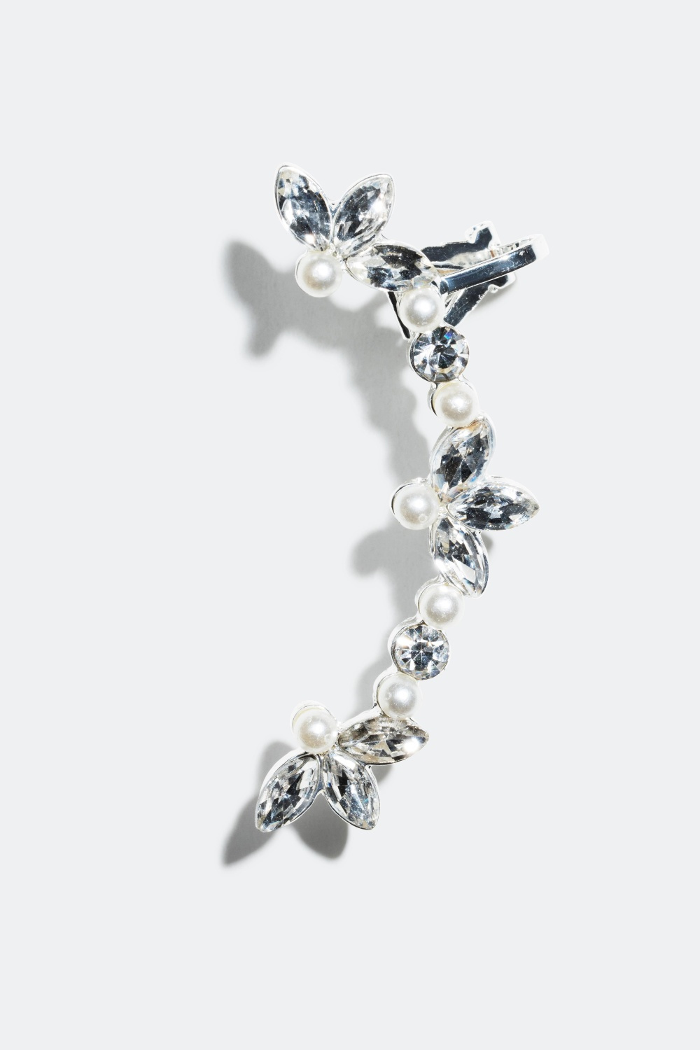 Örhänge och earcuff med glasstenar och akrylpärlor