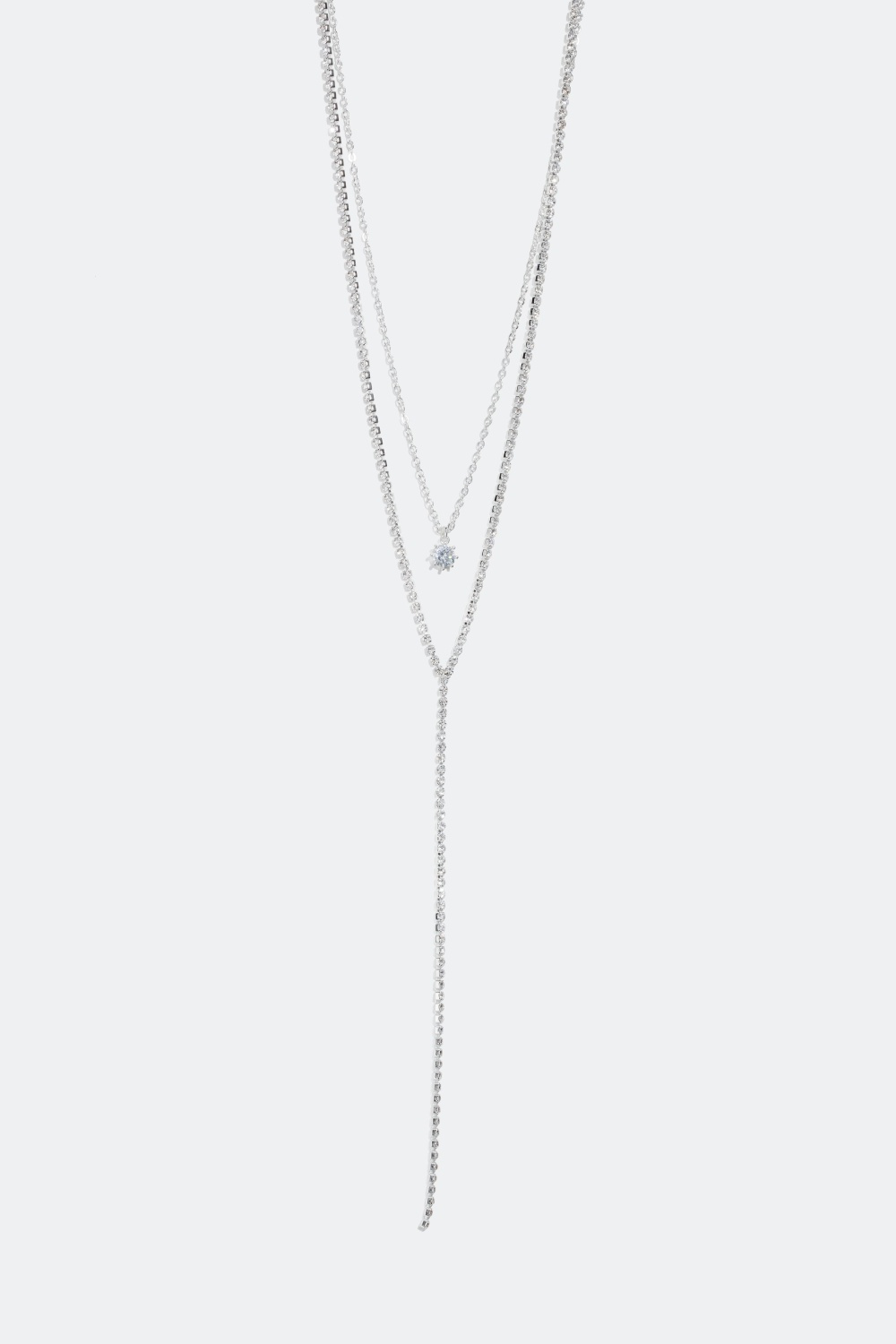 Strasshalsband lager-på-lager med stor glassten