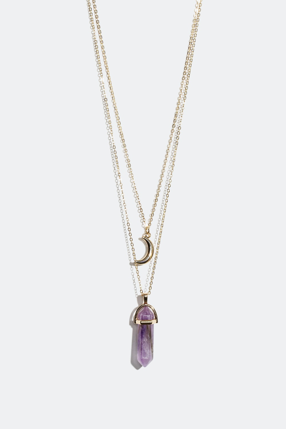 Halsband lager-på-lager, kristall och måne