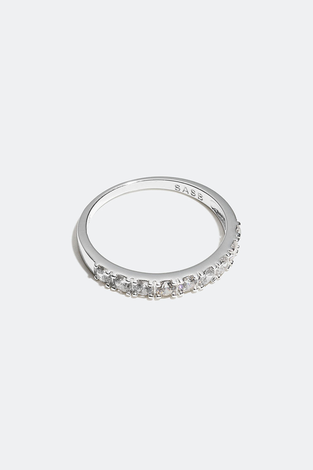 Ring i äkta silver med stenrad 