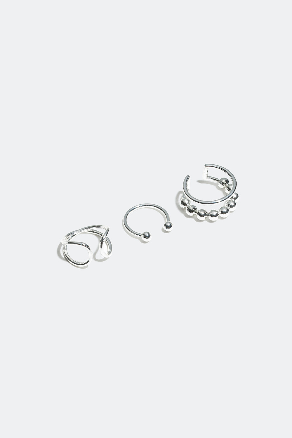 Tunna earcuffs med metallkulor, 3-pack