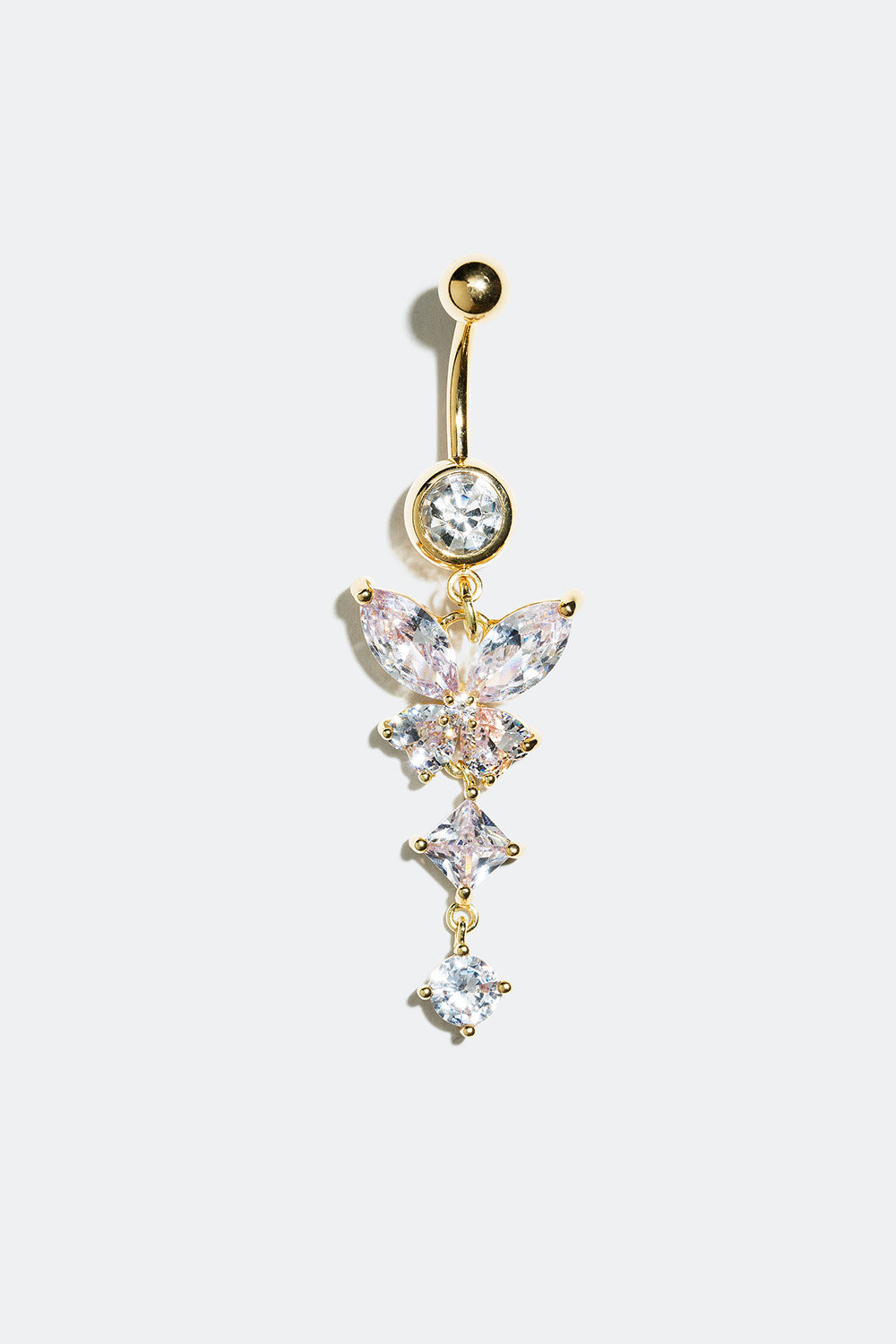 Navelpiercing med stenar i olika form