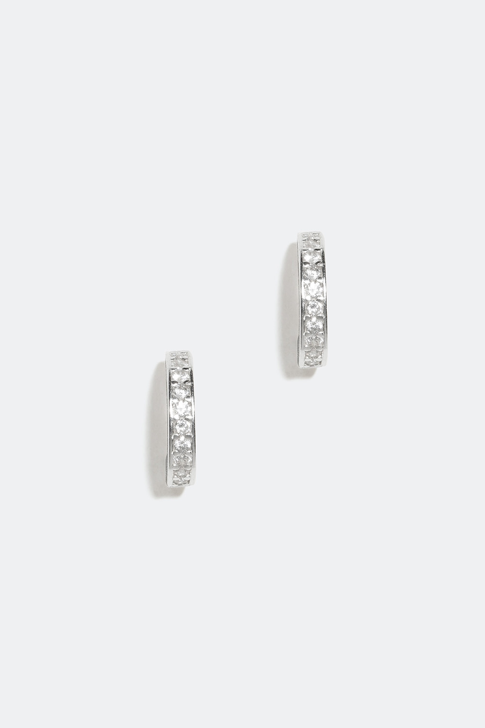 Örhängen med stenar, äkta silver, 8 mm