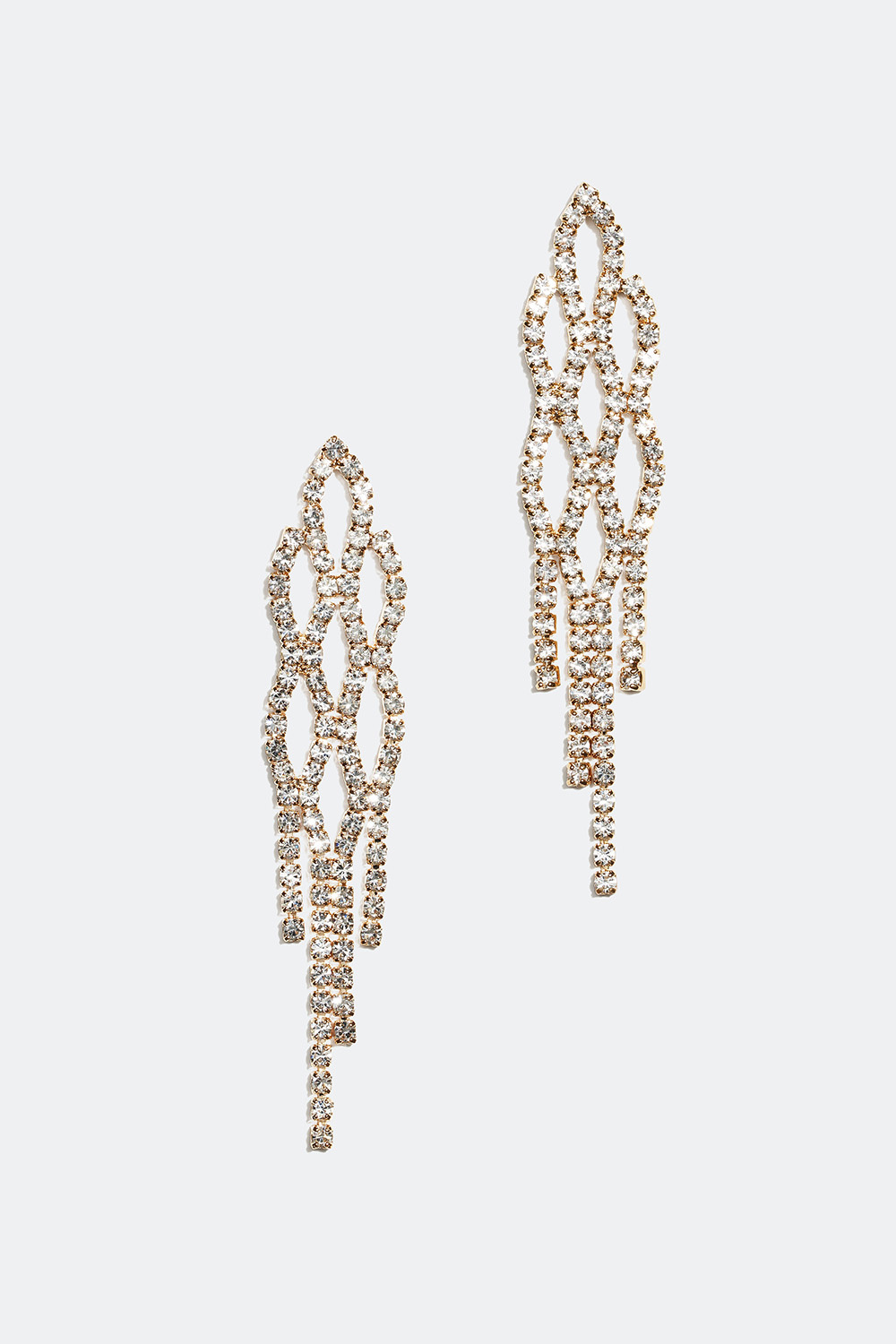 Örhängen med strass och ovala mönster