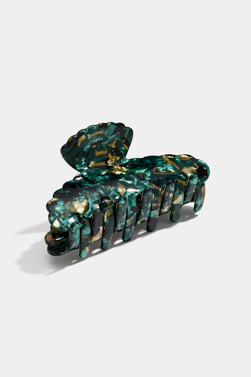 Hårklämma med guld och grön marmorering