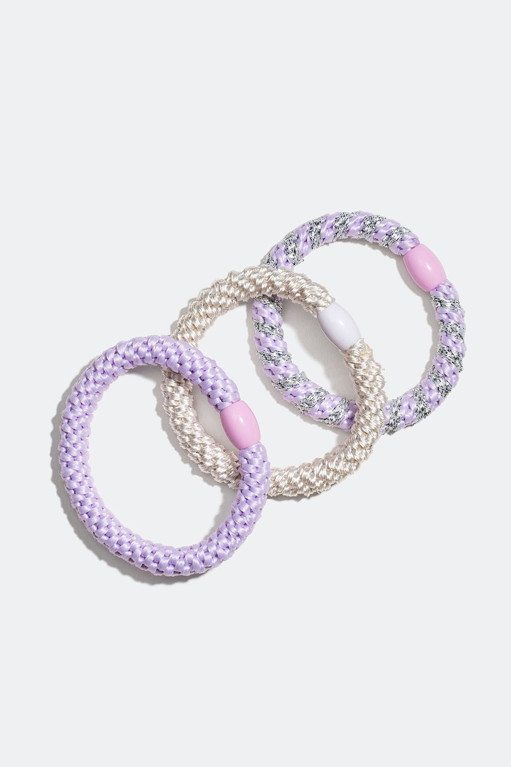 Flätade hårsnoddar i ljuslila mix, 3-pack