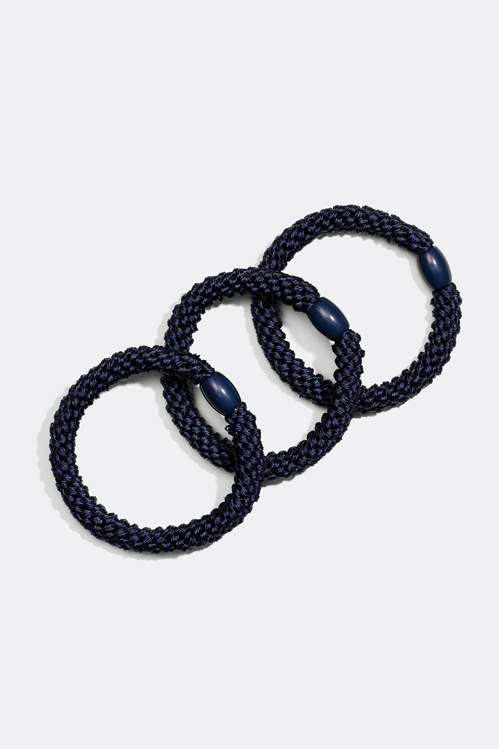 Flätade hårsnoddar i mörkblått, 3-pack