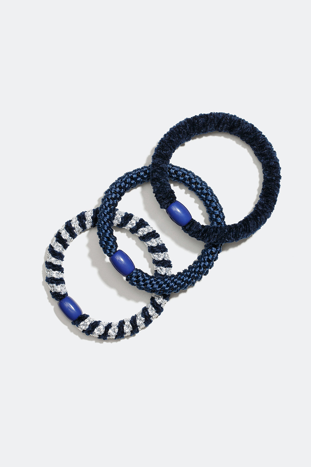 Flätade hårsnoddar i blå mix, 3-pack