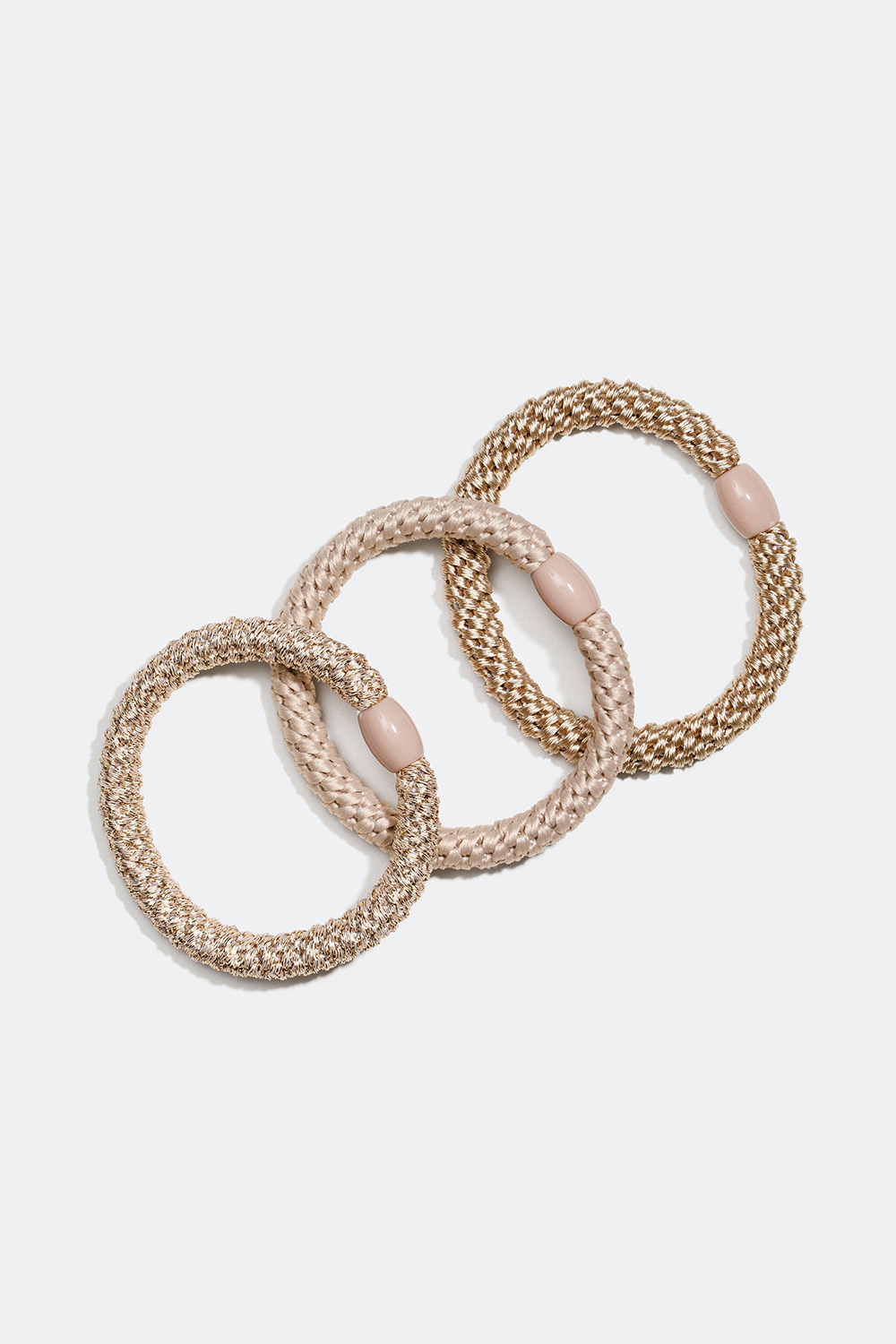 Flätade hårsnoddar i beige färg, 3-pack