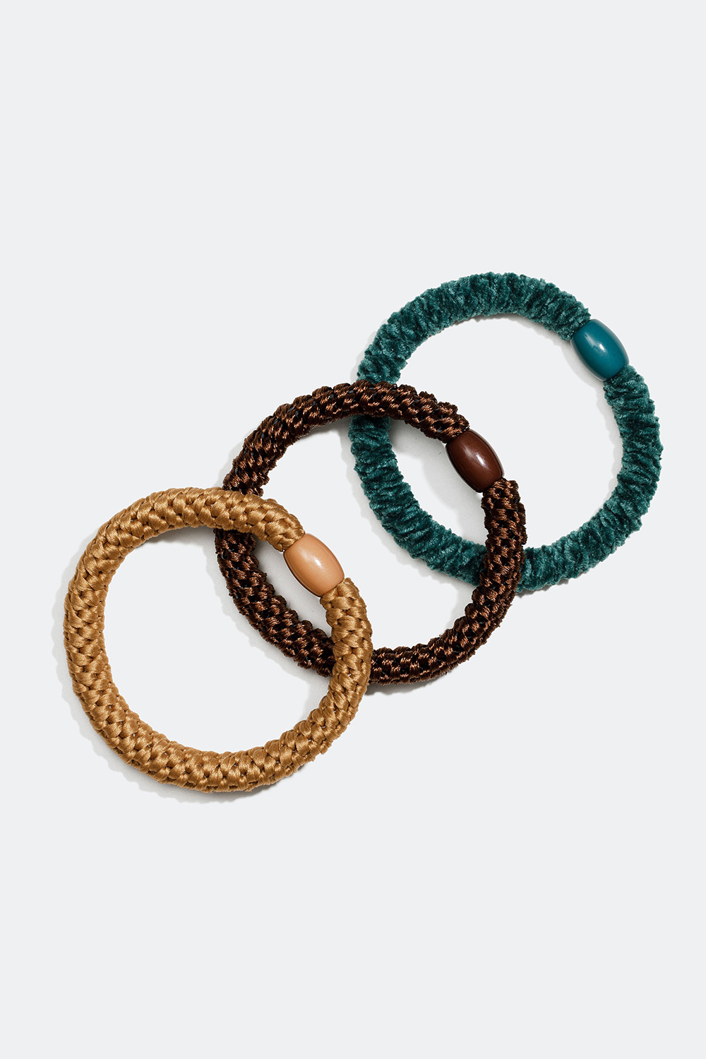 Flätade hårsnoddar i jordnära färger, 3-pack