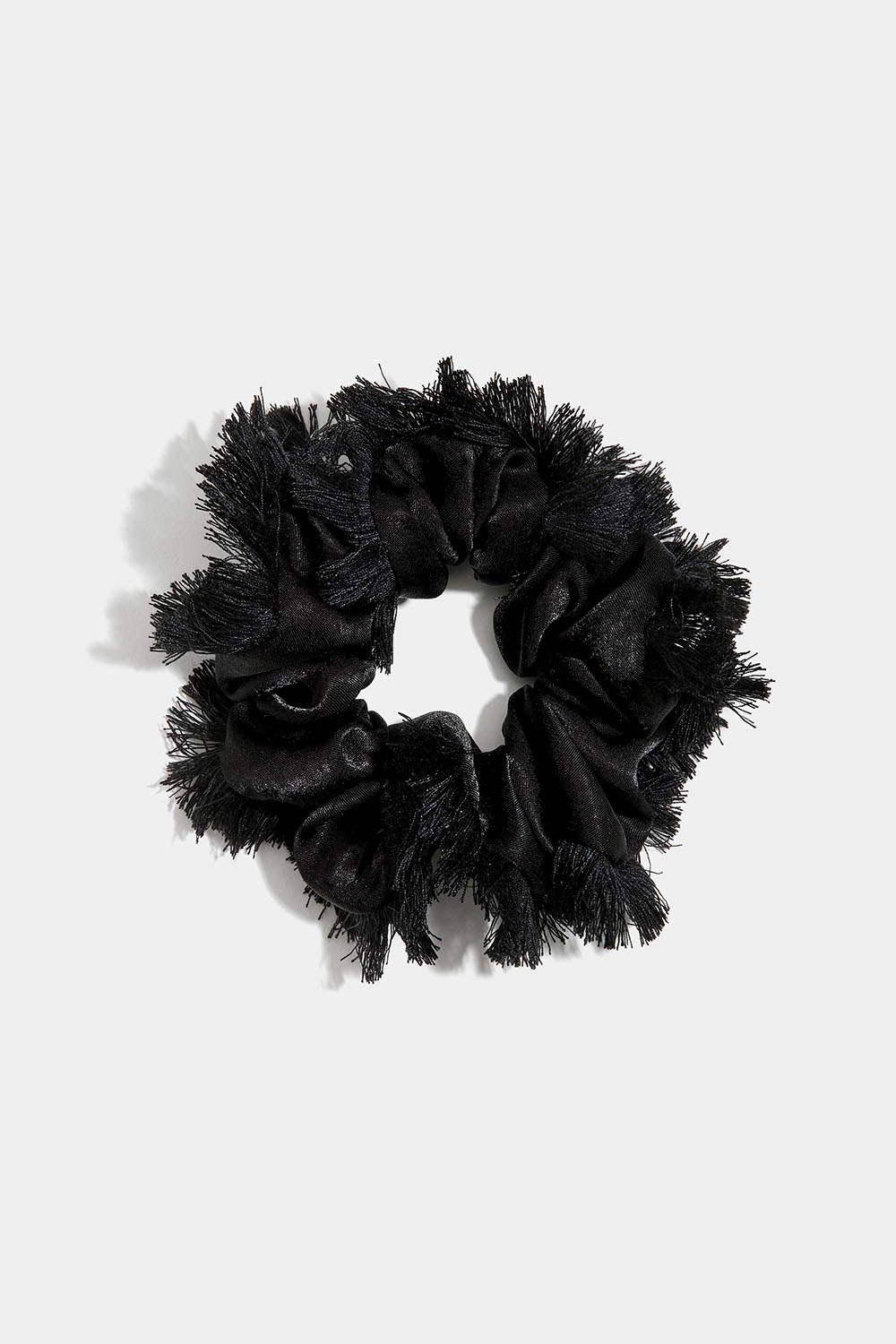 Fransad scrunchie, svart