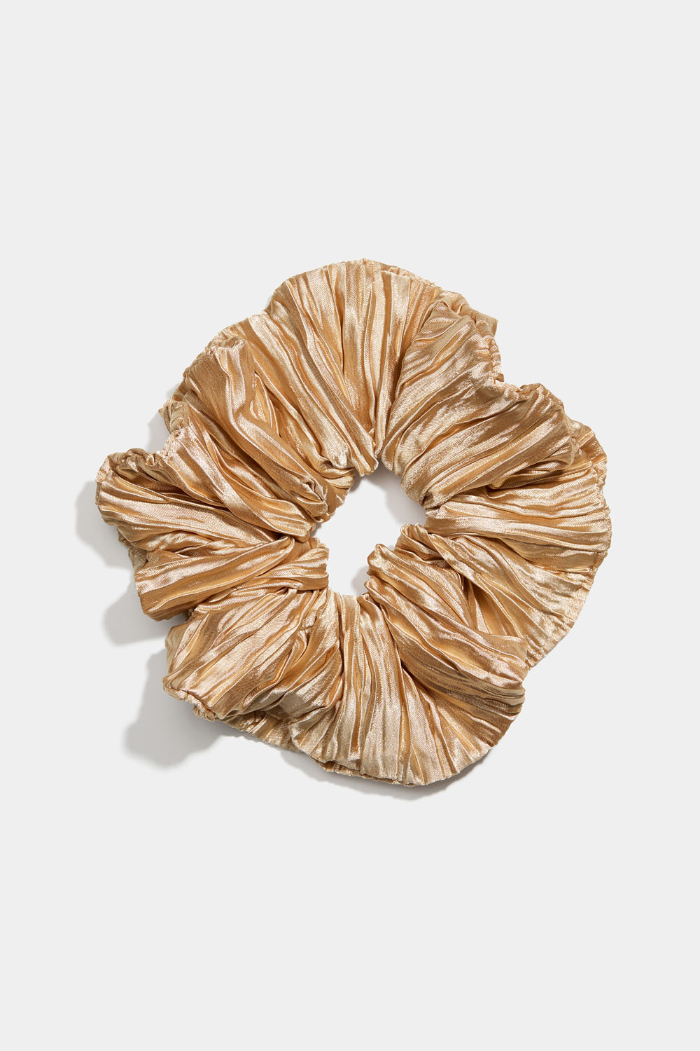 Plisserad beige scrunchie