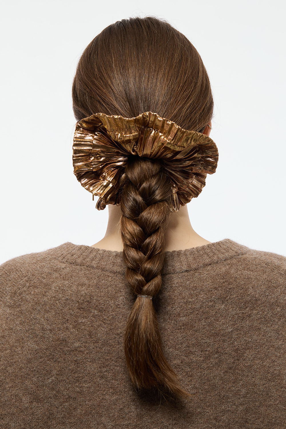 Scrunchie i guldfärgad metalic