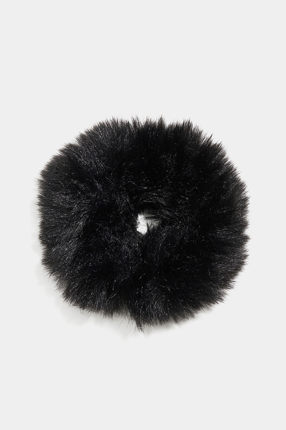 Svart fluffig hårsnodd