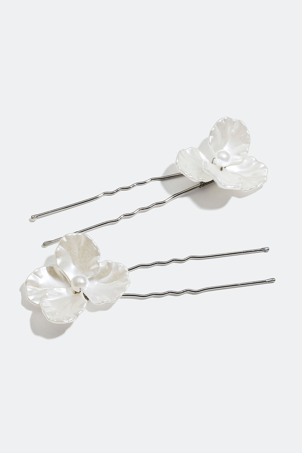 Uppsättningsnålar med vita blommor, 2-pack