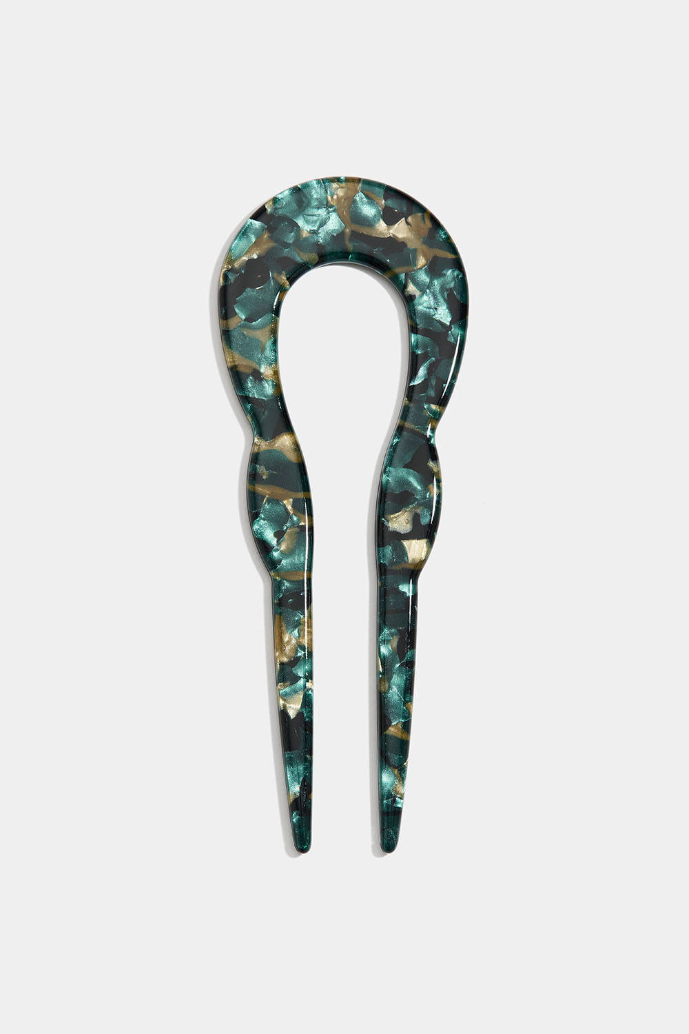 U-formad fransk hårnål, grönmelerad