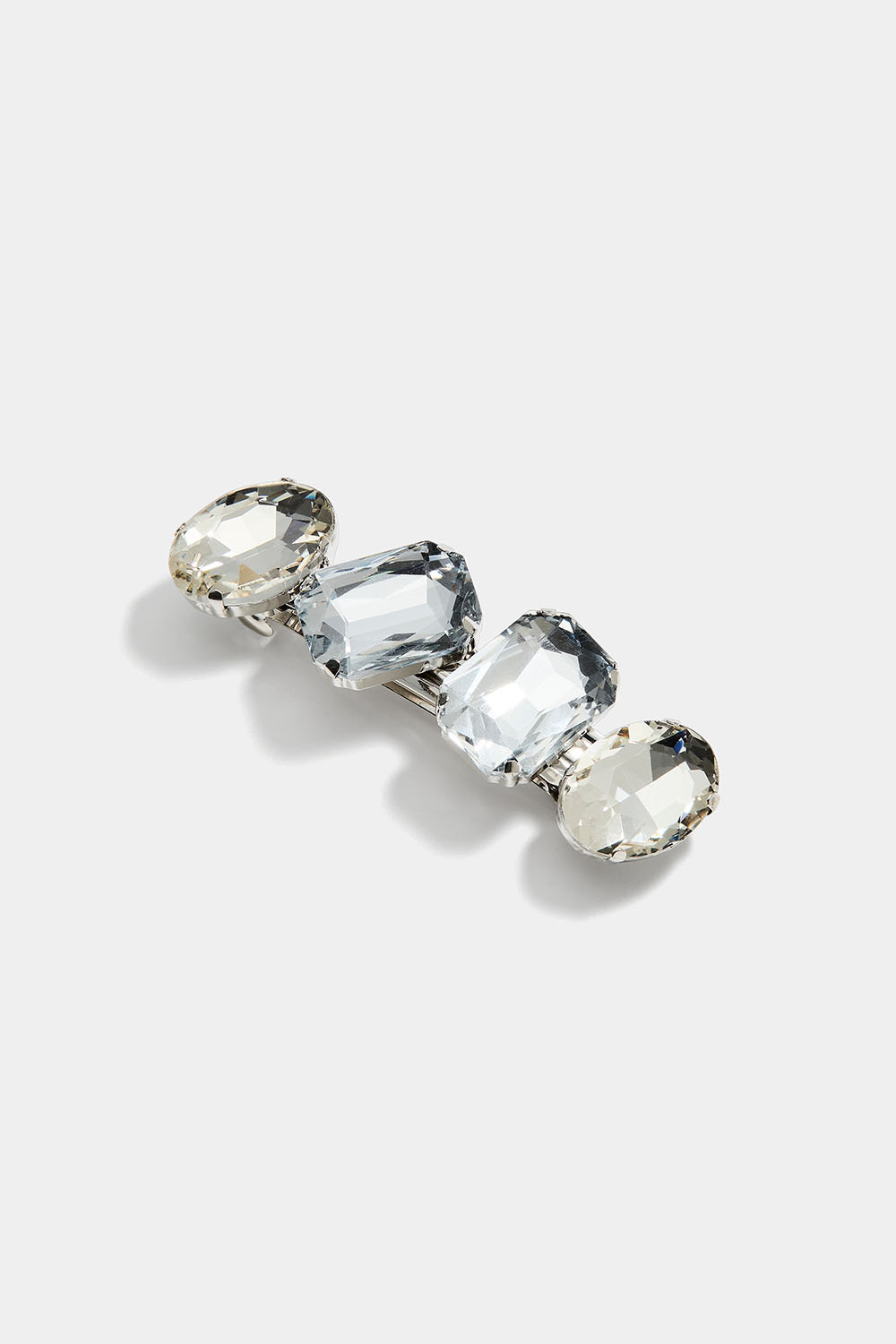 Hårspänne med stora vita glasstenar