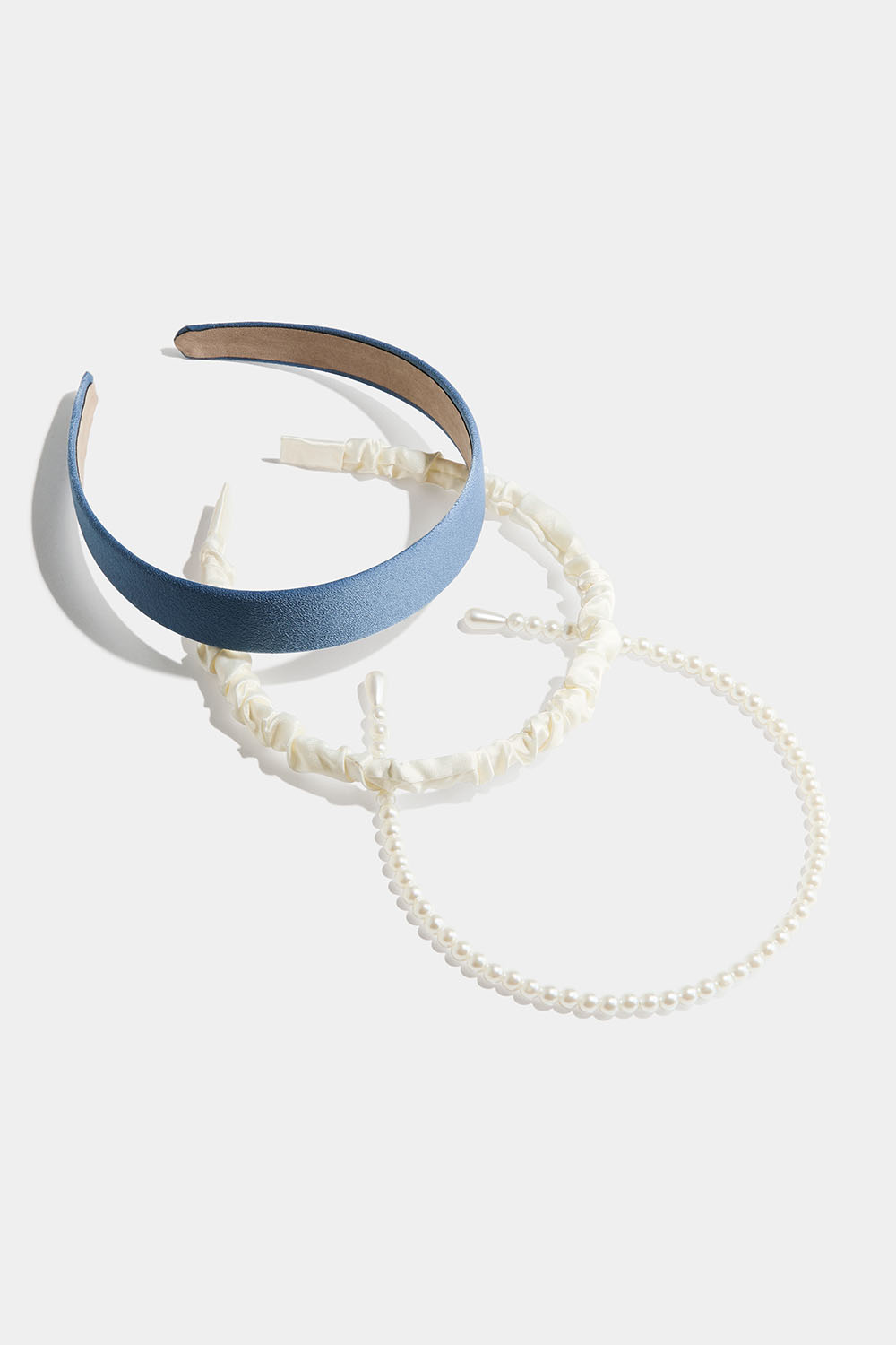 3-pack diadem, blå och vit