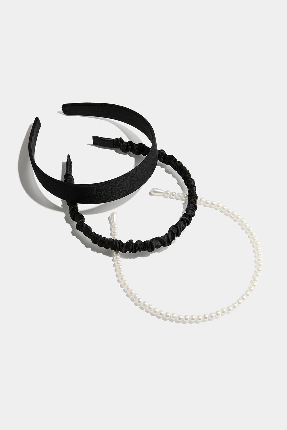 3-pack diadem, svart och vit
