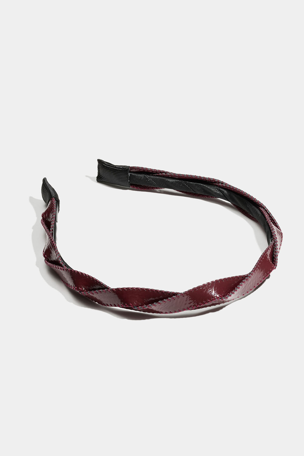 Vinrött diadem med tvinnat band