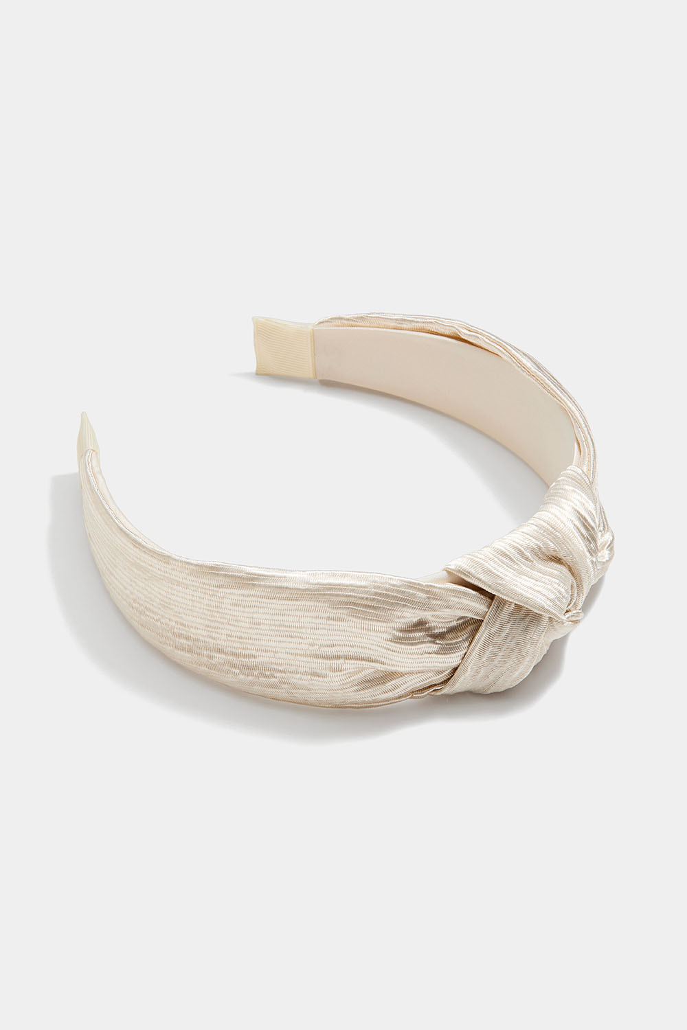 Benvitt plisserat diadem med knut