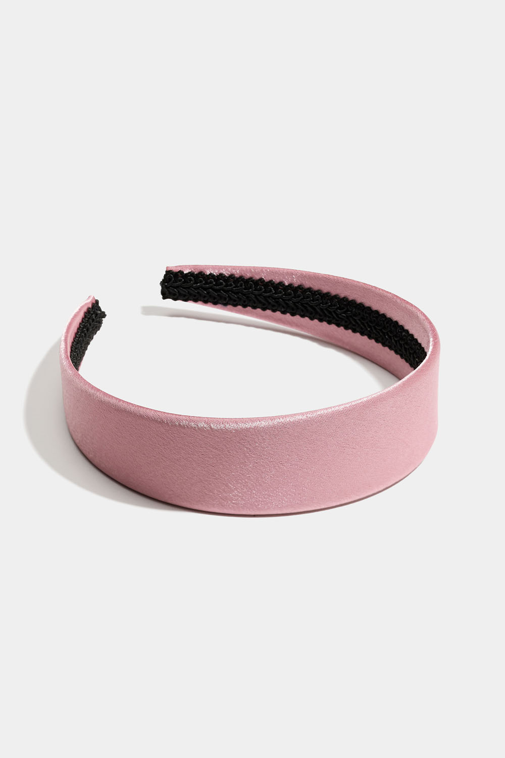 Rosa diadem i glansigt tyg