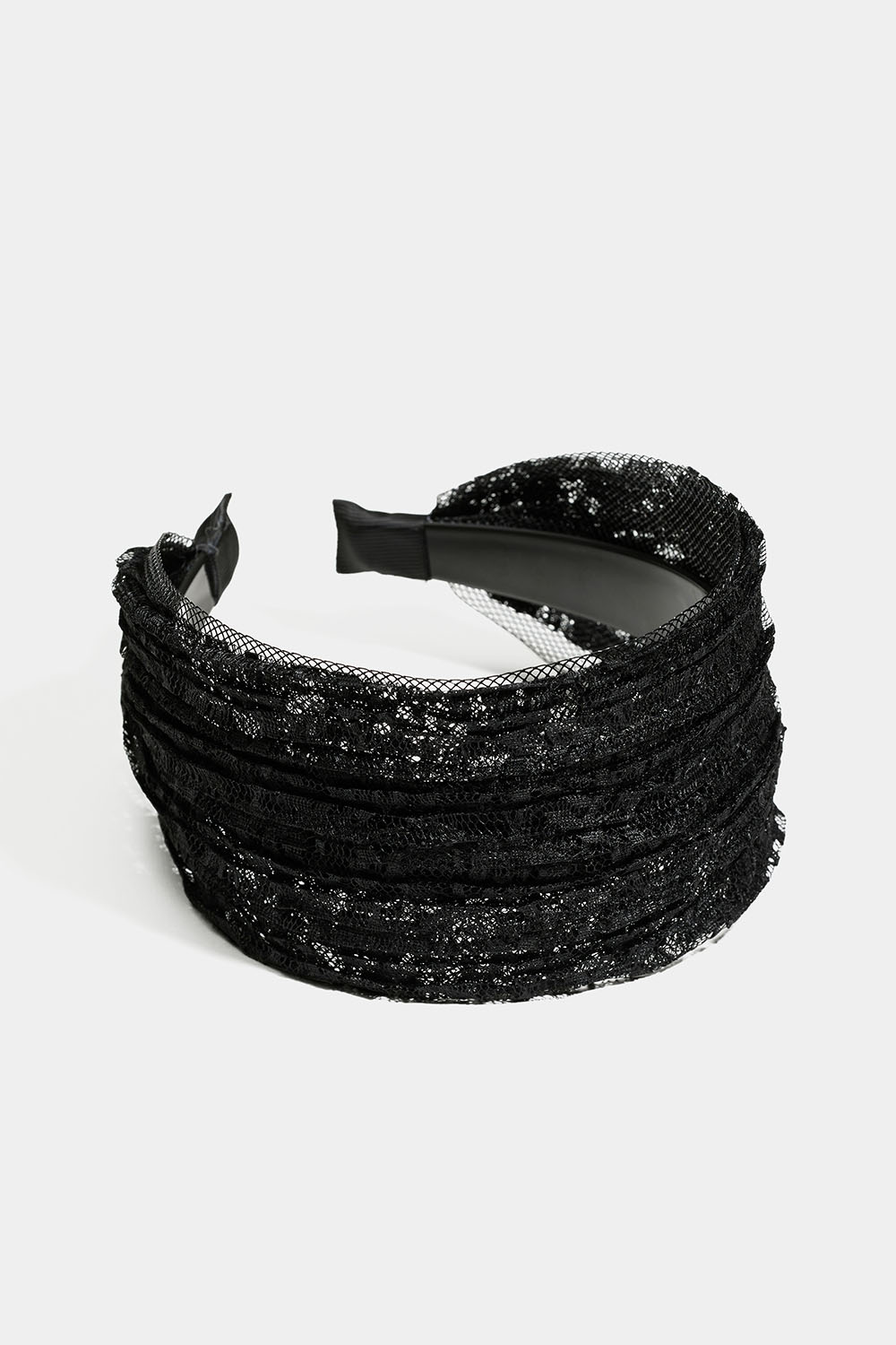 Brett diadem i svart spets