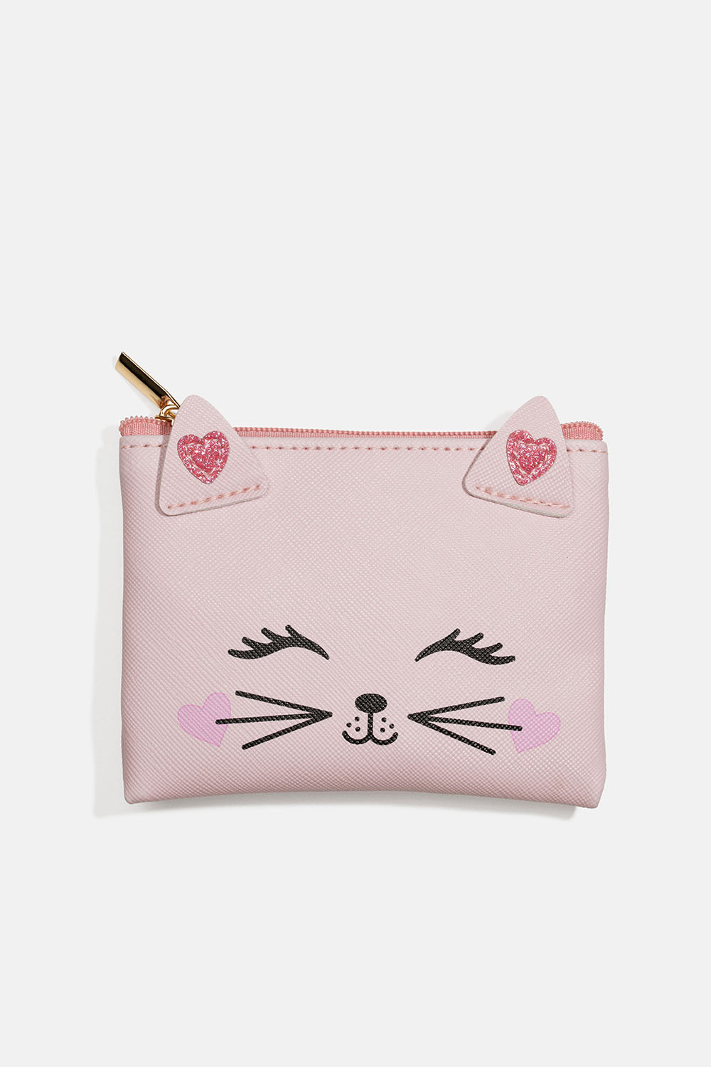 Rosa plånbok med kattmotiv