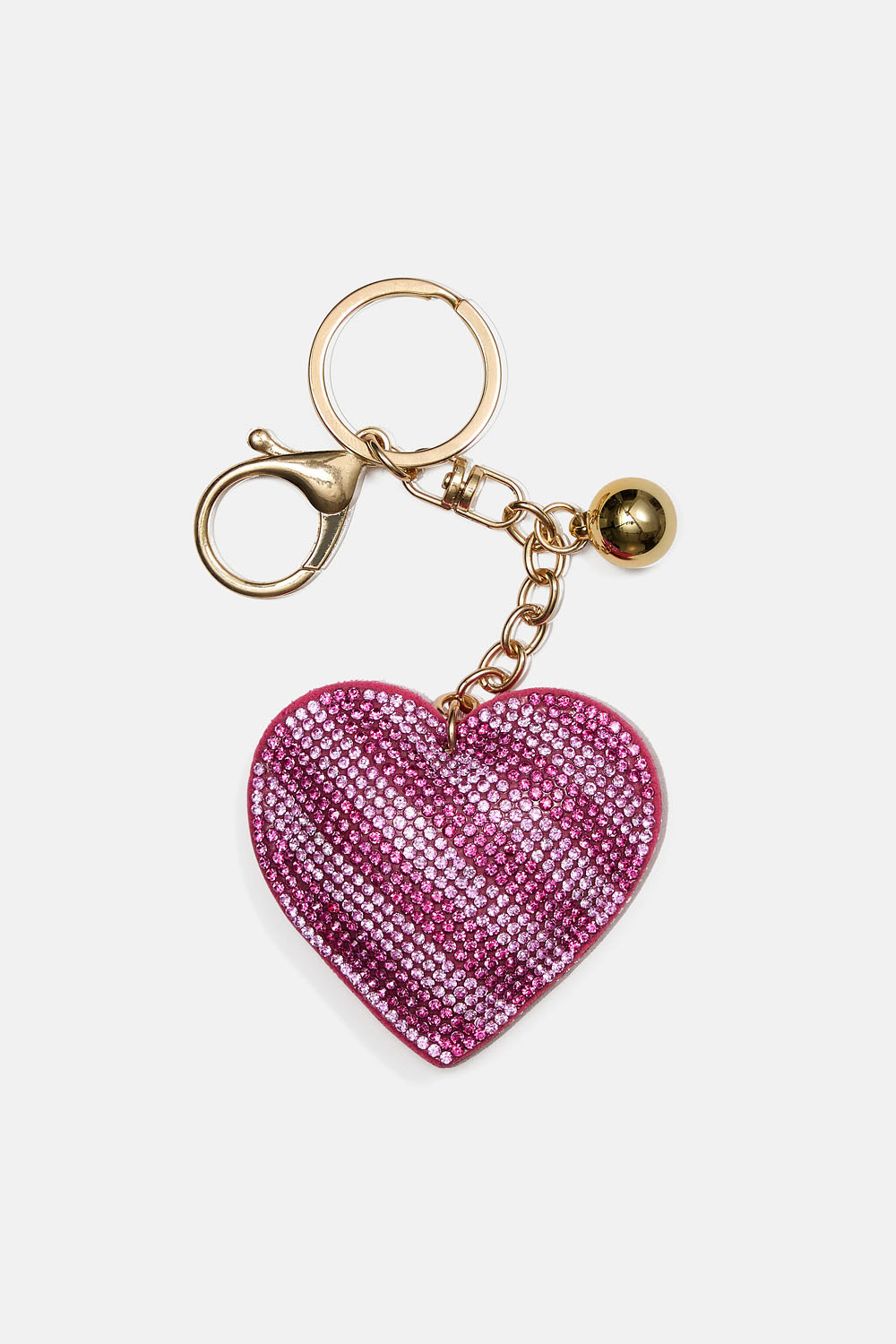 Nyckelring med strasshjärta