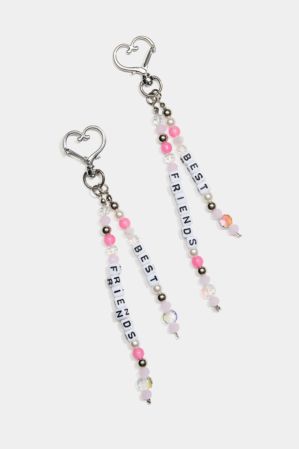 BFF nyckelringar med rosa pärlor, 2-pack