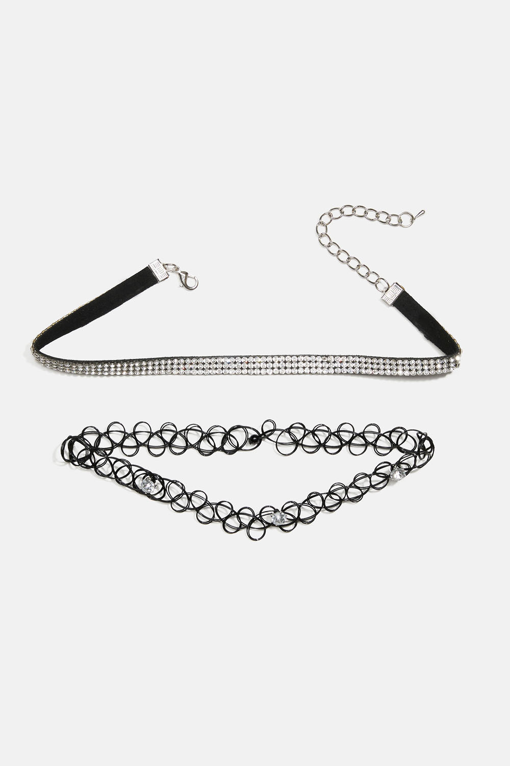 Chokers med strass, 2-pack