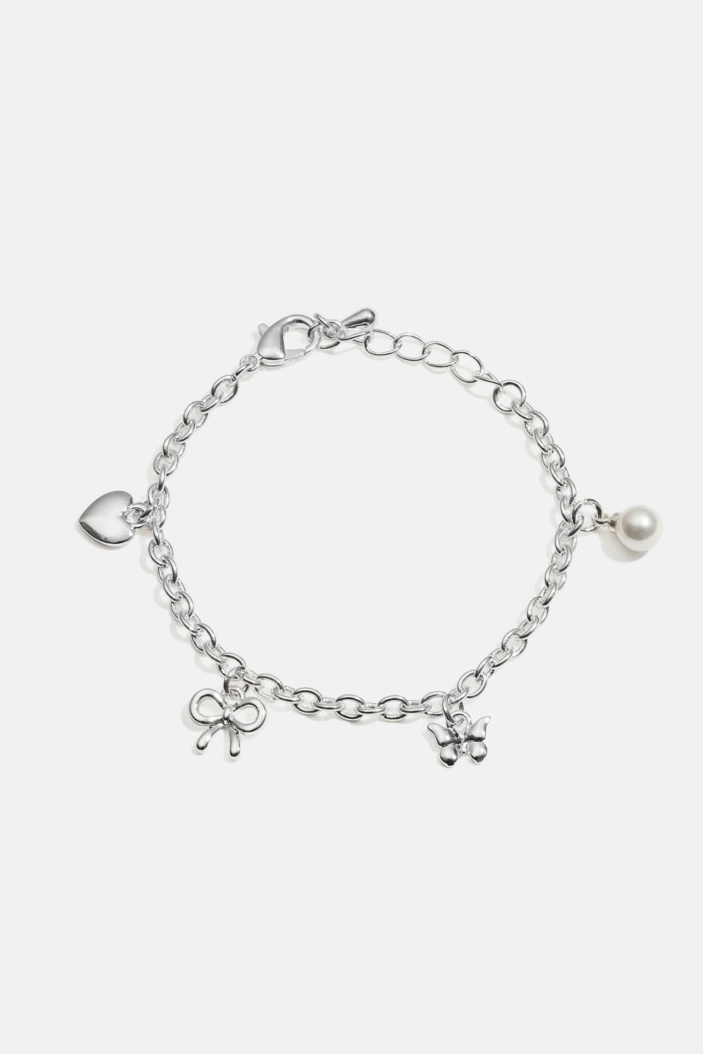 Armband för barn med hjärtan, rosett och fjäril