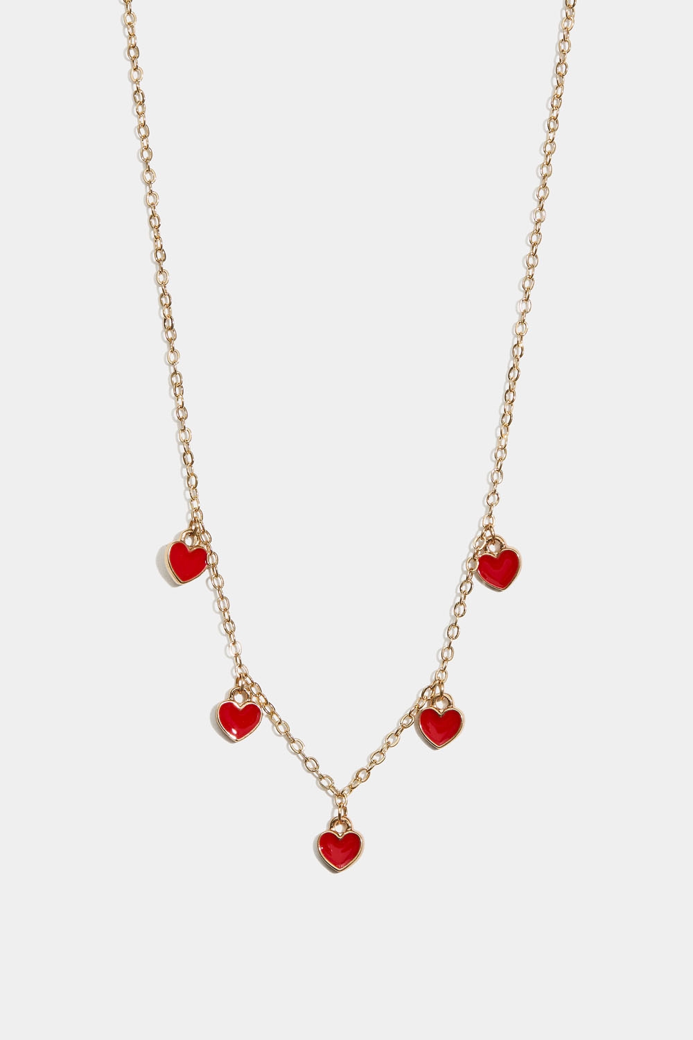 Halsband för barn med fem röda hjärtan